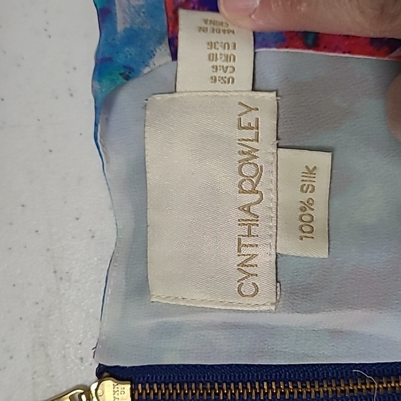 Cynthia Rowley Colorful Sleeveless 100%  Silk Dress size 6 - Picture 3 of 6